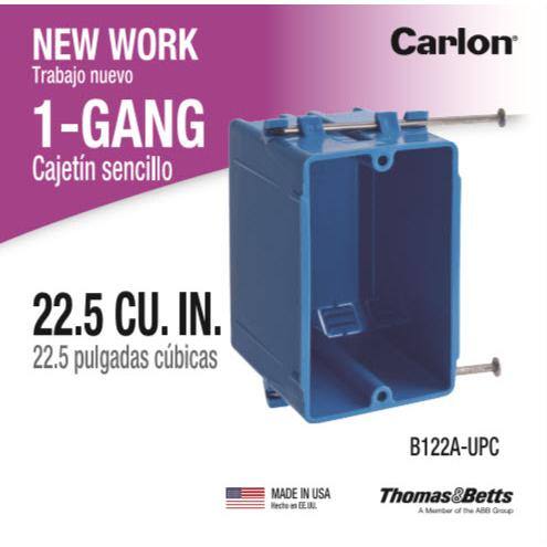 Electrical Outlet Box 1-Gang 22 cu. in. New Work PVC