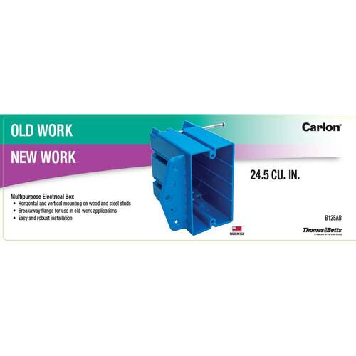 Electrical Box 24.5 cu. in. 1-Gang PVC New/Old Work