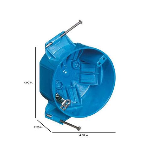 Electrical Box Round New Work Blue Polycarbonate 20 cu. in.