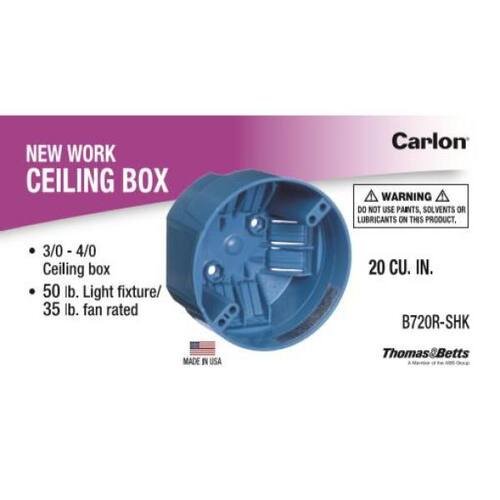 Electrical Ceiling Box PVC New Work 4 in. 20 cu. in.