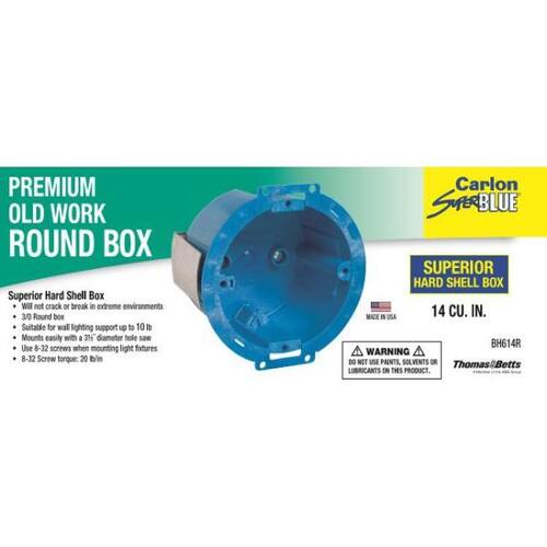 Round Electrical Box 3.5 in. Hard Shell PVC 14 cu. in.