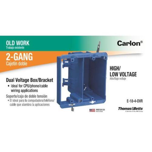 Voltage Box/Bracket 2-Gang PVC Old Work Dual Waterproof