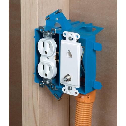 Dual-Voltage Box/Bracket 2-Gang PVC New Work 4