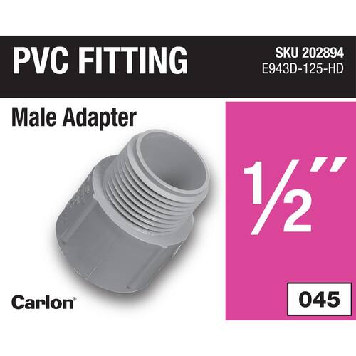 PVC Adapter 1/2 in. Male