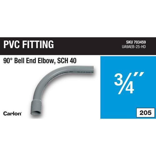 Standard Radius Belled End Elbow Schedule 40 3/4 in. 90-Degree