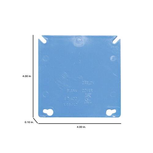 Electrical Box Cover Blank PVC 2-Gang 4 in.