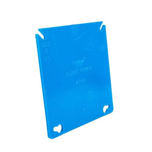 Electrical Box Cover Blank PVC 2-Gang 4 in.