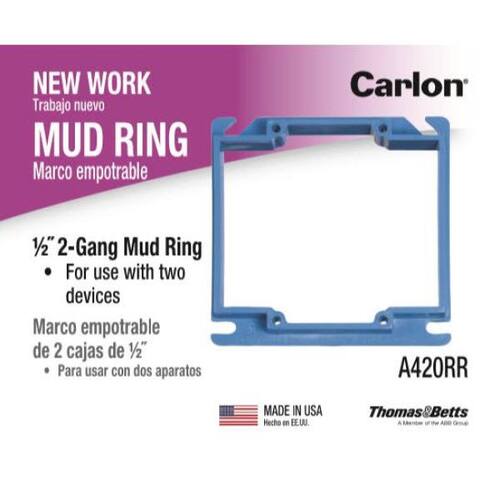 PVC ENT Box 2-Gang 1/2 in. Mud Ring