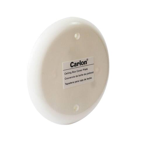 Ceiling Box Cover White Non-Metallic Round Blank 4 in.