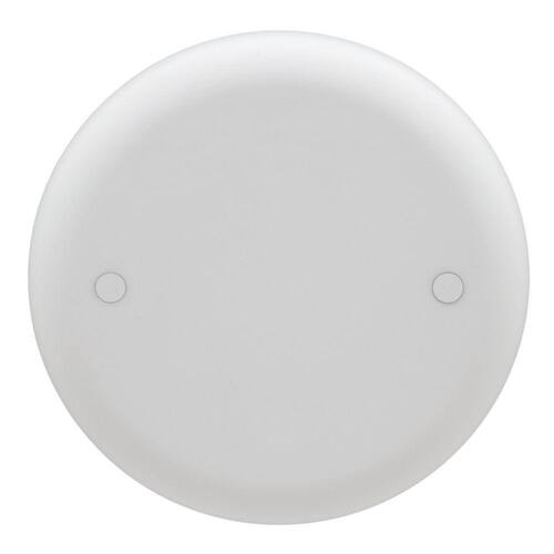 Ceiling Box Cover White Non-Metallic Round Blank 4 in.