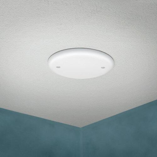 Ceiling Box Cover White Non-Metallic Round Blank 4 in.