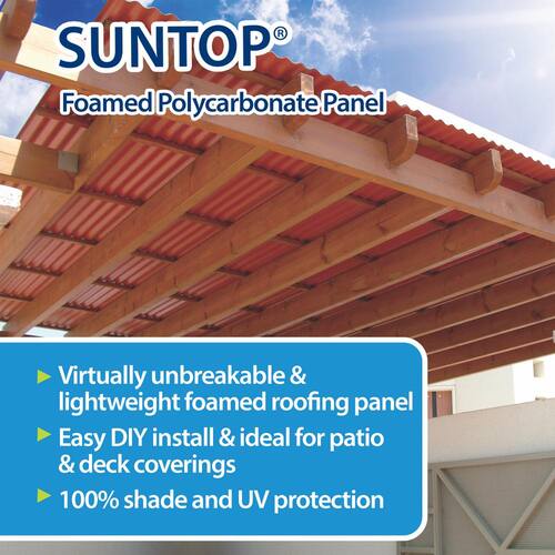 Roof Panel, Corrugated Foam, Polycarbonate, Castle Gray, 26 in. x 8 ft.