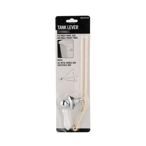 Toilet Tank Lever Universal Mount Brass in White and Chrome