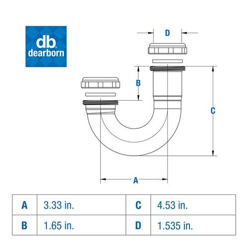 Sink Drain J-Bend P-Trap 1-1/2 in. 22-Gauge Chrome-Plated Brass