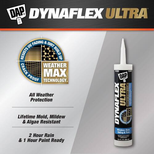 Exterior Sealant, DYNAFLEX ULTRA, Advanced, Clear, Window, Door and Siding, 10.1 oz.