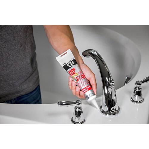 Siliconized Caulk, Kwik Seal Ultra, Clear, Advanced, Kitchen and Bath, 5.5 oz.