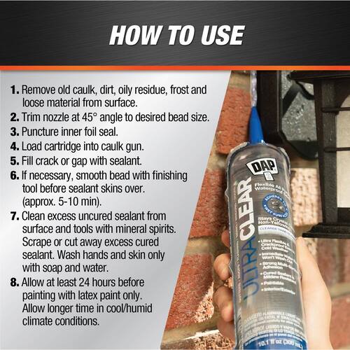 All Purpose Waterproof Sealant, Ultra Clear, 10.1 oz.