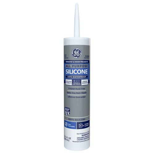 Silicone 1 Caulk, All Purpose, Window and Door Sealant, Clear, 10.1 oz.