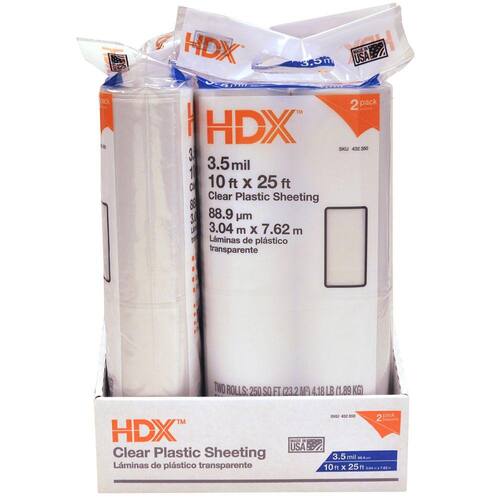 Plastic Sheeting Clear 3.5 mil 10 ft. x 25 ft. (2-Pack) 2