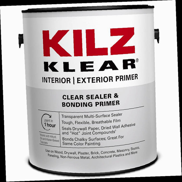 Interior/Exterior Primer and Sealer, Multi-Surface, Clear, 1 Gal.