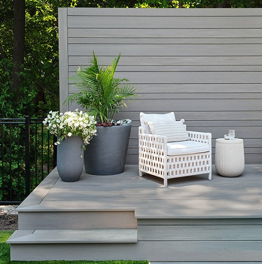 Composite Decking 1 in. x 6 in. x 16 ft. Coastline Grooved Edge Board