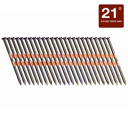 Collated Smooth Shank Nails 2-3/8 in. x 0.113 in. 21-Degree Angled Vinyl Coated Plastic 1000 pcs