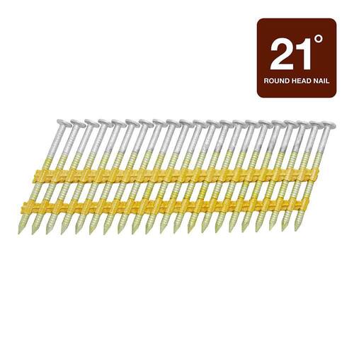 Framing Nails 2-3/8 in. x 0.113 in. 21-Degree Angled Plastic Collated Exterior Galvanized Ring Shank 5000 pcs