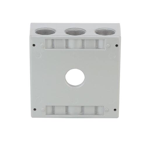 Weatherproof Box 2-Gang Metallic with (7) 3/4 in. Holes, Gray