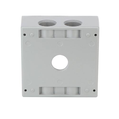 Weatherproof Box 2-Gang Metallic with (7) 3/4 in. Holes and Side Lugs, Gray