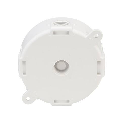 Weatherproof Box Round Non-Metallic 4 in. with (5) 1/2 in. Holes, White