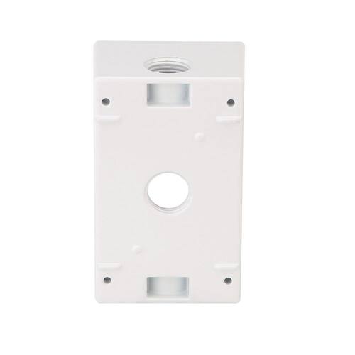 Weatherproof Box Metallic 1-Gang White with (3) 1/2 in. Holes