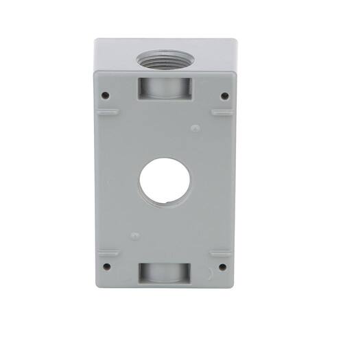 Weatherproof Box Metallic 1-Gang Gray with (3) 3/4 in. Holes