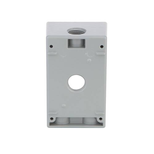 Weatherproof Box Metallic 1-Gang Gray with (4) 1/2 in. Holes