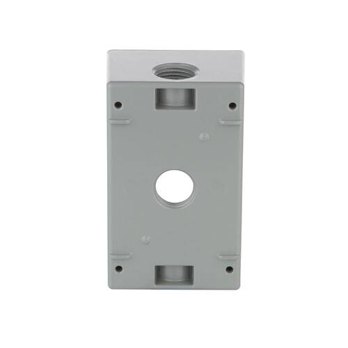 Weatherproof Box Metallic 1-Gang with (5) 1/2 in. Holes, Gray