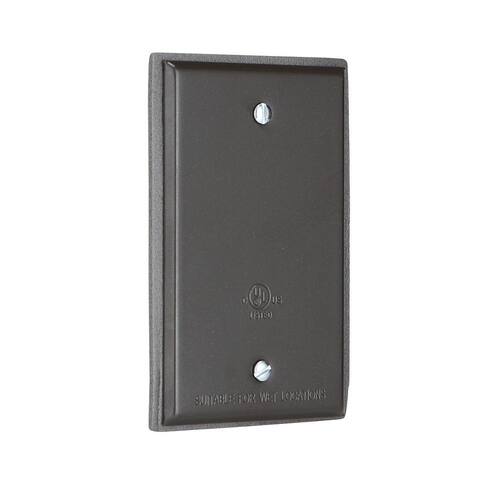 Weatherproof Cover Metallic Blank 1-Gang Bronze