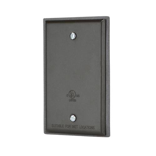 Weatherproof Cover Metallic Blank 1-Gang Bronze