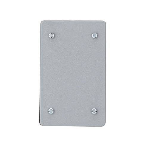 Weatherproof Cover 1-Gang Blank Non-Metallic Gray