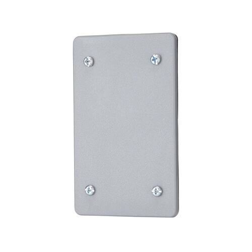 Weatherproof Cover 1-Gang Blank Non-Metallic Gray