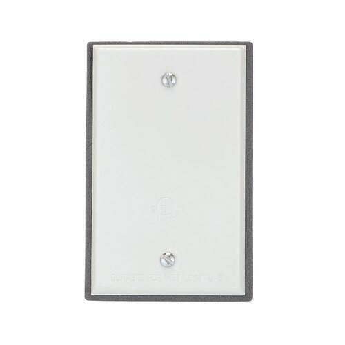 Weatherproof Cover 1-Gang Blank Metallic White