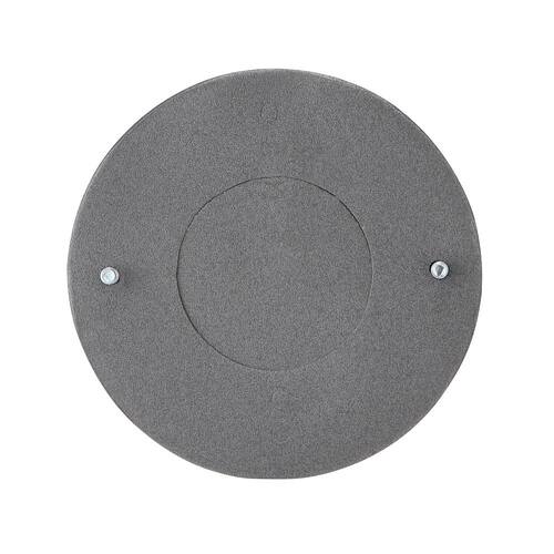 Weatherproof Cover Round Blank Metallic 4 in. Gray