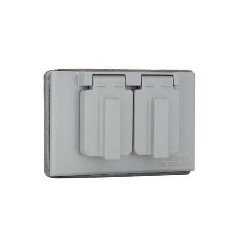 Weatherproof Cover 1-Gang Duplex Outlet Metallic Gray