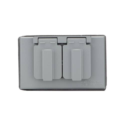 Weatherproof Cover 1-Gang Duplex Outlet Metallic Gray