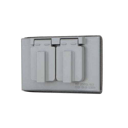 Weatherproof Cover 1-Gang Duplex Outlet Metallic Gray