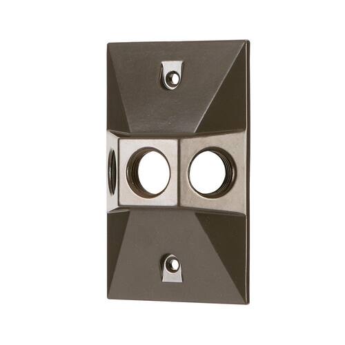 Weatherproof Cover Metallic 1-Gang with (3) 1/2 in. Holes, Bronze