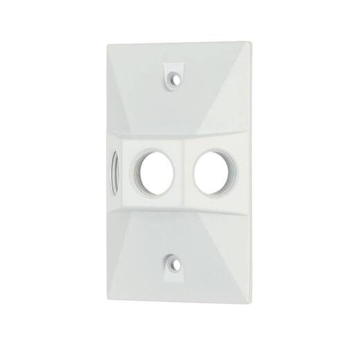 Weatherproof Cover White 1-Gang Metallic with (3) 1/2 in. Holes