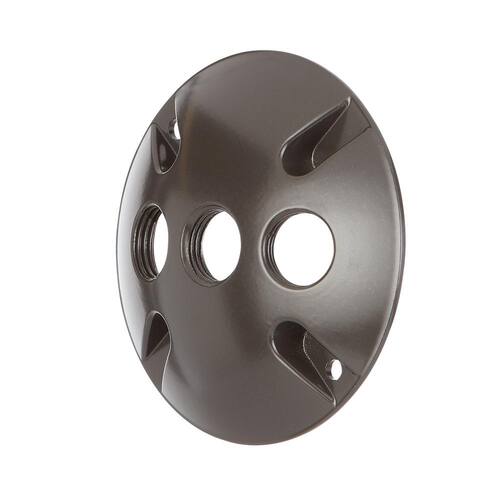 Weatherproof Cover Round Metallic 4 in. Bronze with (3) 1/2 in. Holes