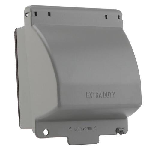 Weatherproof In-Use Cover 2-Gang Extra Duty Metallic Gray (73-in-1-Configurations)