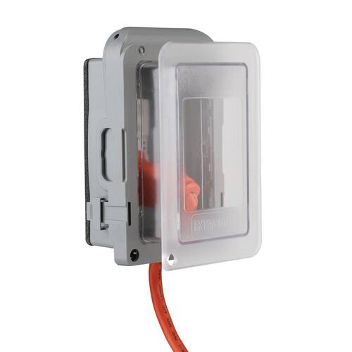 Weatherproof Receptacle Cover 1-Gang Extra Duty Non-Metallic Low Profile While-In-Use Horizontal/Vertical, Gray