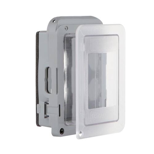 Weatherproof Receptacle Cover 1-Gang Extra Duty Non-Metallic Low Profile While-In-Use Horizontal/Vertical, Gray