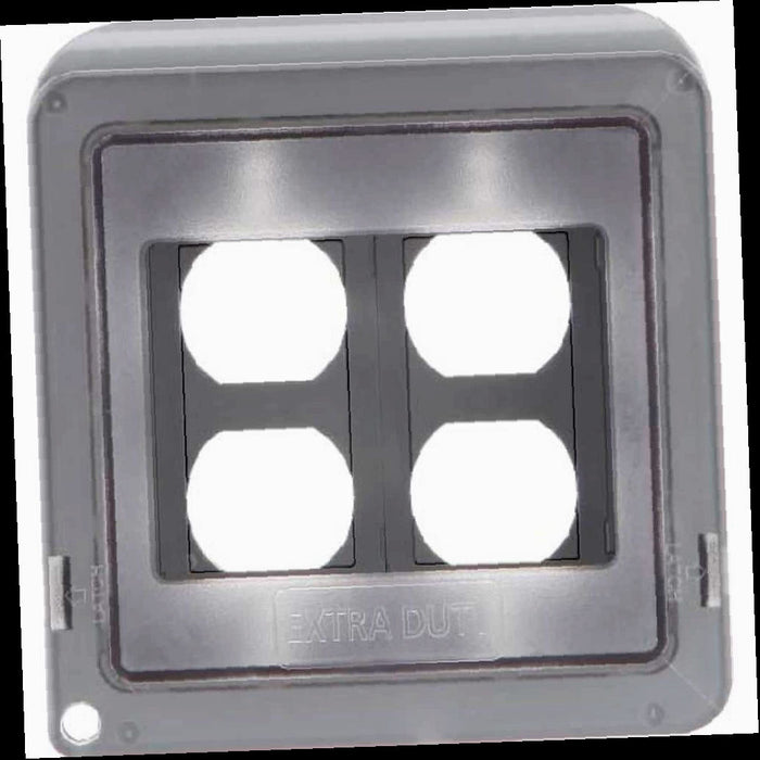 Weatherproof Receptacle Cover 2-Gang Extra Duty Non-Metallic Low Profile While-In-Use Horizontal/Vertical Clear